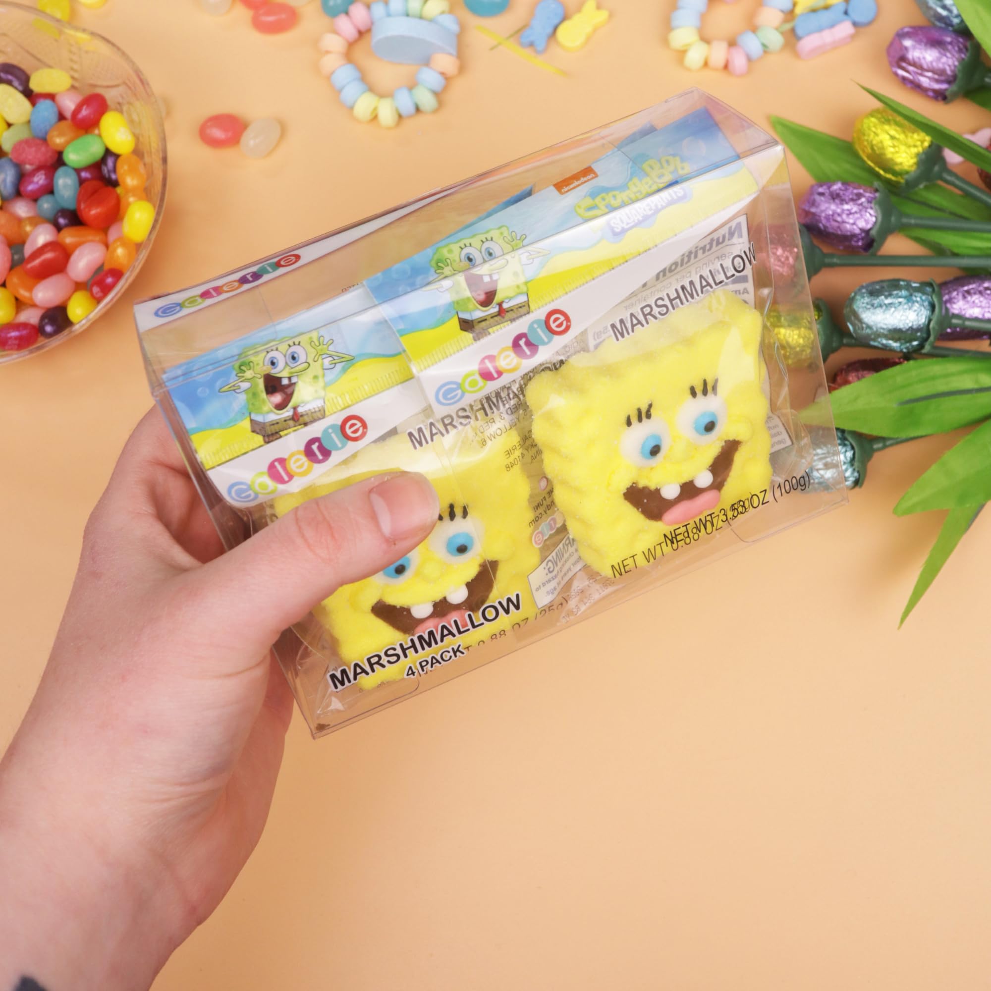SpongeBob SquarePants Candy, Giant Sugar Coated Marshmallows, Individually Wrapped Party Favors, 4 Count Box - Image 5